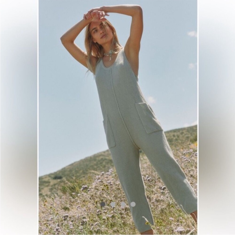 Free People Sage Knit Tank Jumpsuit Size Medium